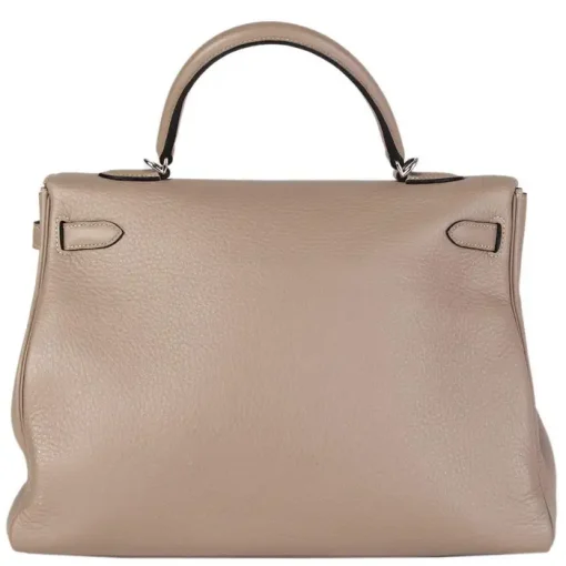 Hermes Kelly 20cm Bag In Grey Clemence Leather GHW - Image 3