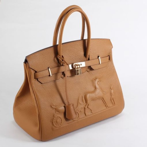 Hermes Birkin With Embossed logo Orange - Image 5