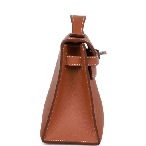 Hermès Kelly Pochette Gold Swift Palladium Hardware - Image 3