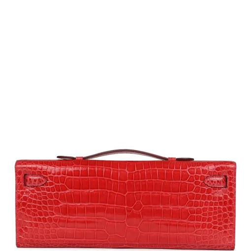 Hermès Kelly Cut Bougainvillea Shiny Porosus - Image 2