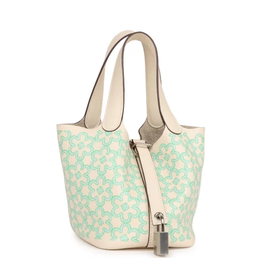 Hermès Micro Picotin Lock 14 "Lucky Daisy" Nata Swift Palladium Hardware - Image 2