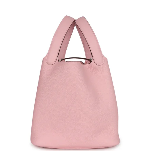 Hermès Picotin 22 Rose Sakura Clemence Palladium Hardware - Image 2