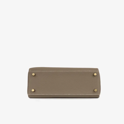 Hermes Kelly 20cm Bag In Taupe Clemence Leather GHW - Image 2