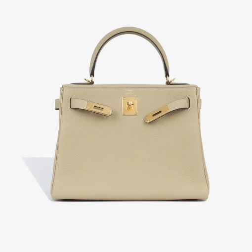 Hermes Kelly 20cm Bag In Trench Clemence Leather GHW - Image 3