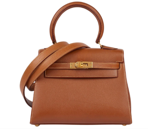 Hermes Kelly 20cm Bag In Gold Clemence Leather GHW