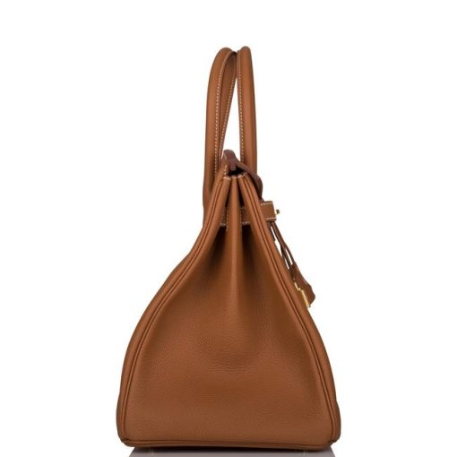 HERMES BIRKIN 35 BROWN TOGO GOLD HARDWARE663.. - Image 3