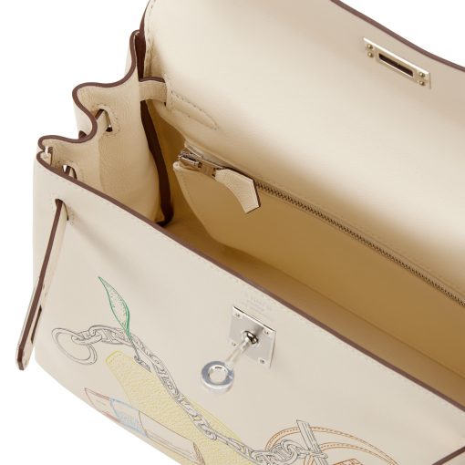 Hermes Nata Swift In and Out Kelly Retourne 25 Palladium - Image 4