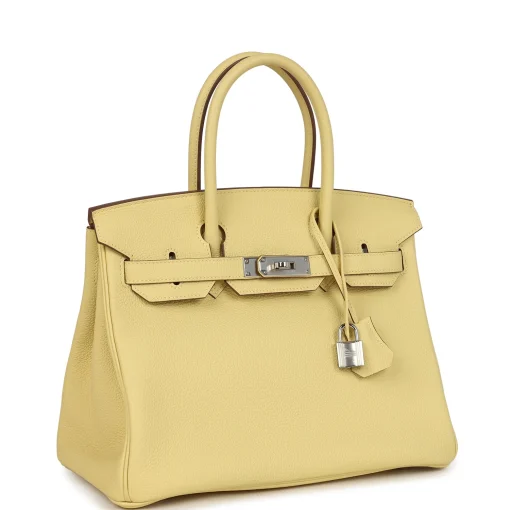 Hermès Birkin 30 Jaune Poussin Togo Palladium Hardware
