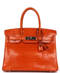 Hermès Birkin 30 Orange Shiny