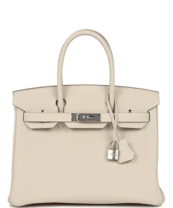 Hermes Birkin 30 Craie Togo Palladium Hardware