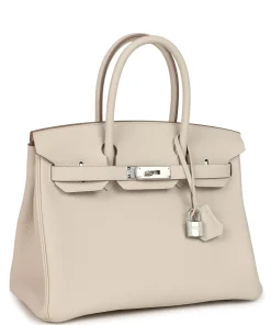 Hermes Birkin 30 Craie Togo Palladium Hardware