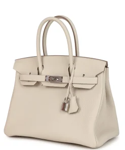 Hermes Birkin 30 Craie Togo Palladium Hardware
