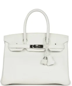 Hermès Birkin 30 White Clemence Palladium Hardware
