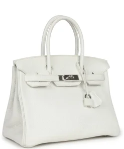 Hermès Birkin 30 White Clemence Palladium Hardware